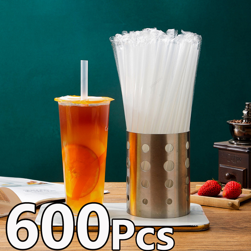 Home Bar Setup - 100-600Pc White Jumbo Smoothie Straws Large