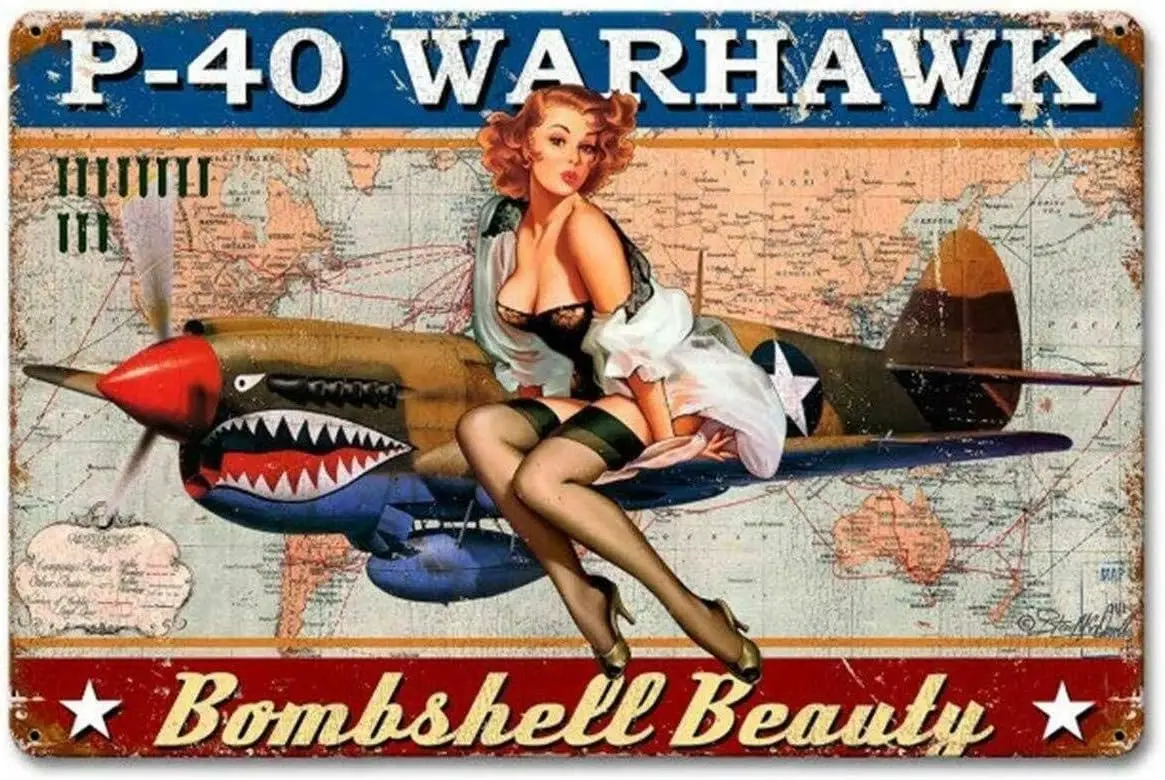 Home Bar Accessories - 1p,Metal Tin Sign Vintage Chic Art