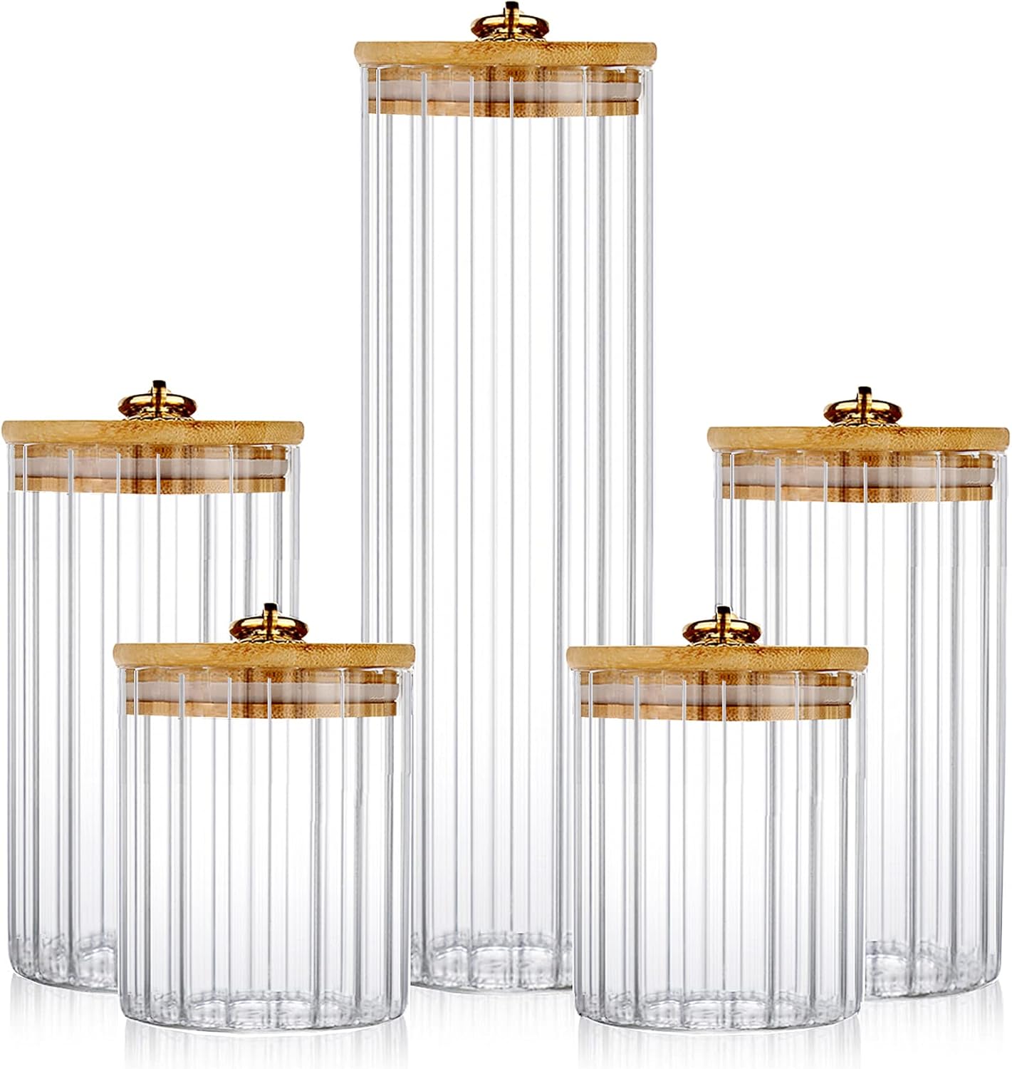 Glass Storage Jars Set of 5, D - đánh giá và giá Home Bar Set