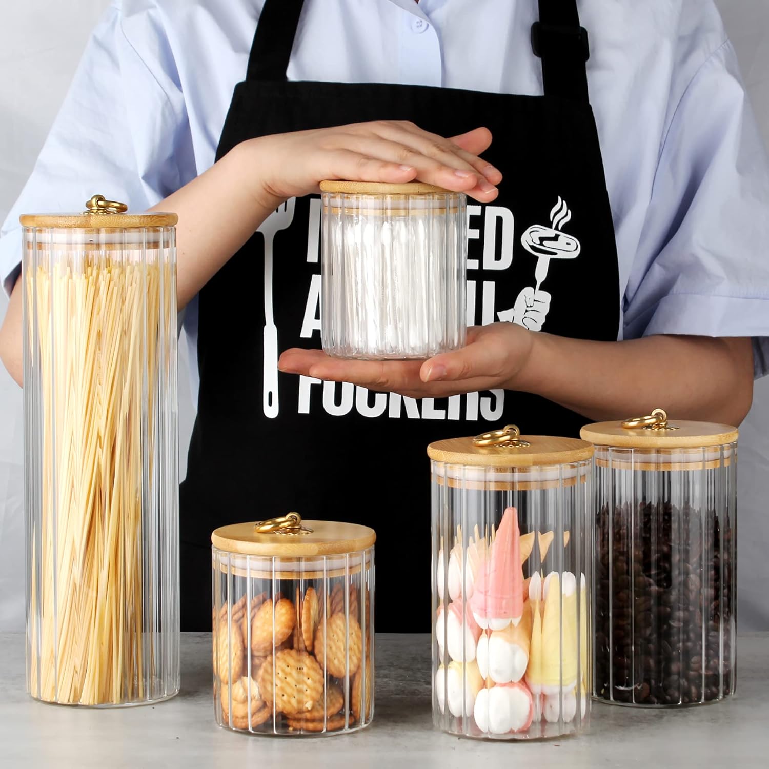 Glass Storage Jars Set of 5, D - đánh giá và giá Home Bar Set