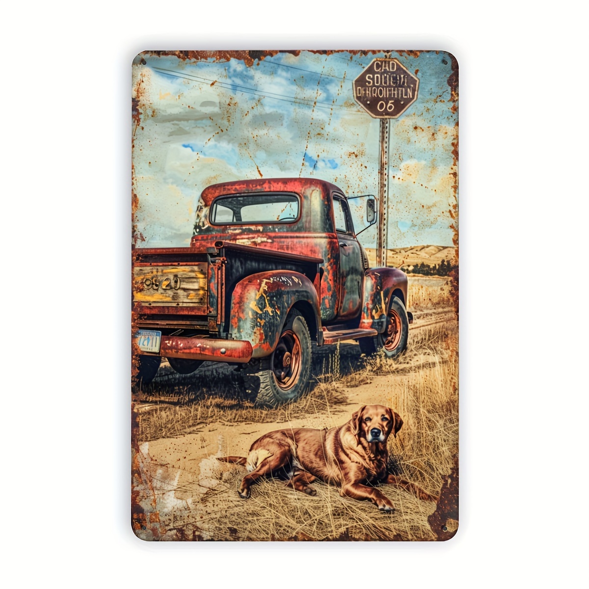 Vintage Truck and Dog Metal Ti - đánh giá và giá Home Bar And Restaurant