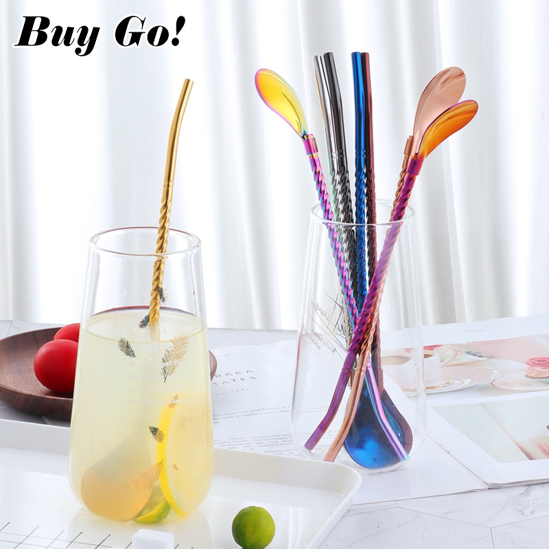 1PC Long Big Twisted Straw Spo - đánh giá và giá Bar Spoon Twisted