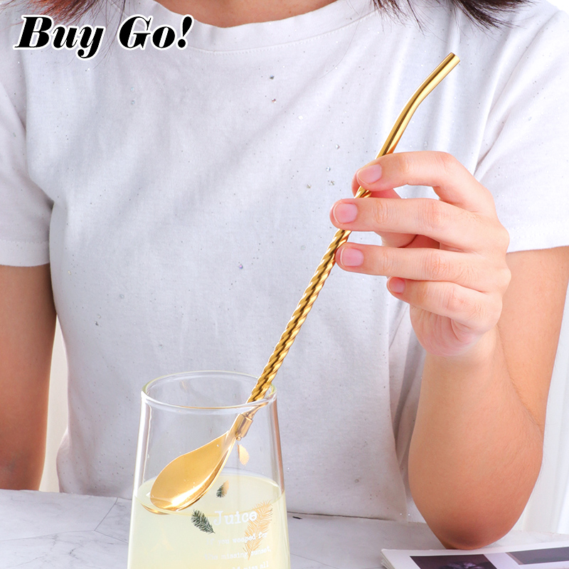 1PC Long Big Twisted Straw Spo - đánh giá và giá Bar Spoon Twisted