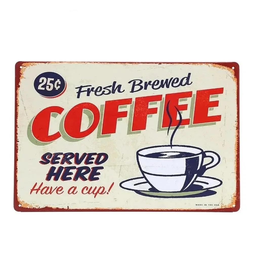 Plaque Metal Signs Drink Coffe - đánh giá và giá Home Bar Accessories