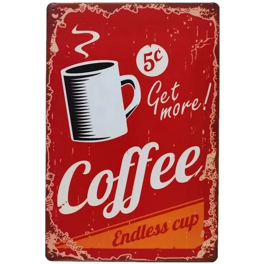 Plaque Metal Signs Drink Coffe - đánh giá và giá Home Bar Accessories