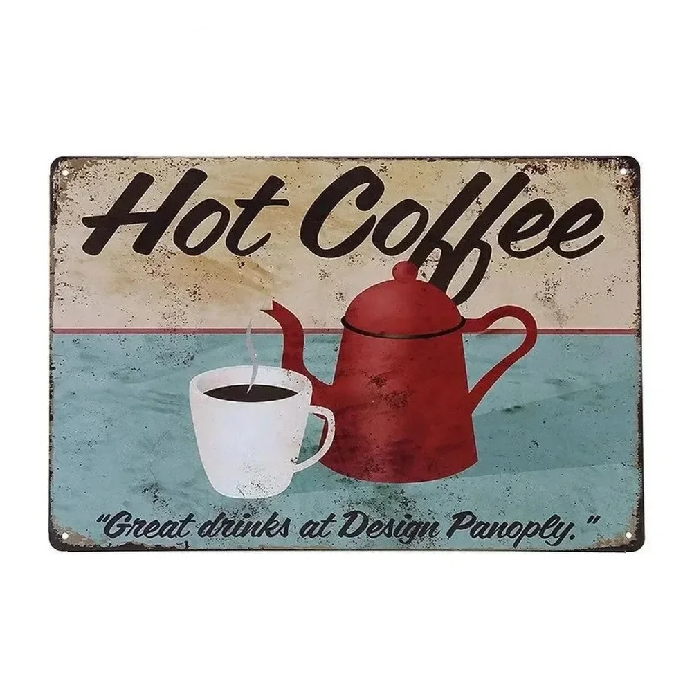 Plaque Metal Signs Drink Coffe - đánh giá và giá Home Bar Accessories
