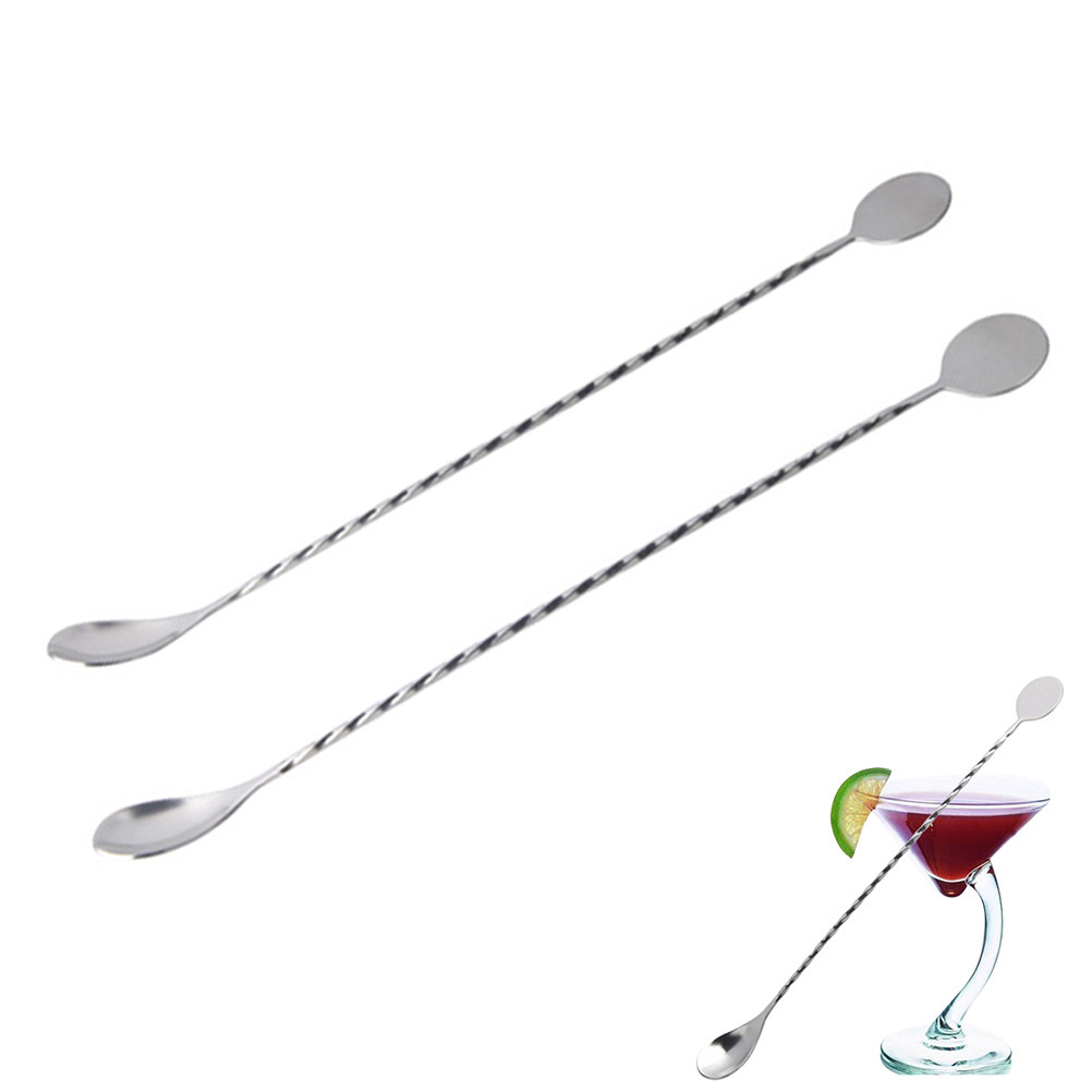 2Pcs Stainless Steel Cocktail  - đánh giá và giá Bar Spoon Twisted