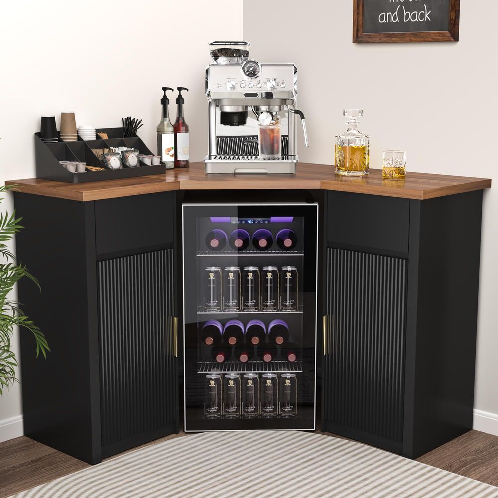 Corner Bar Cabinet with Fridge - đánh giá và giá Home Bar And Fridge