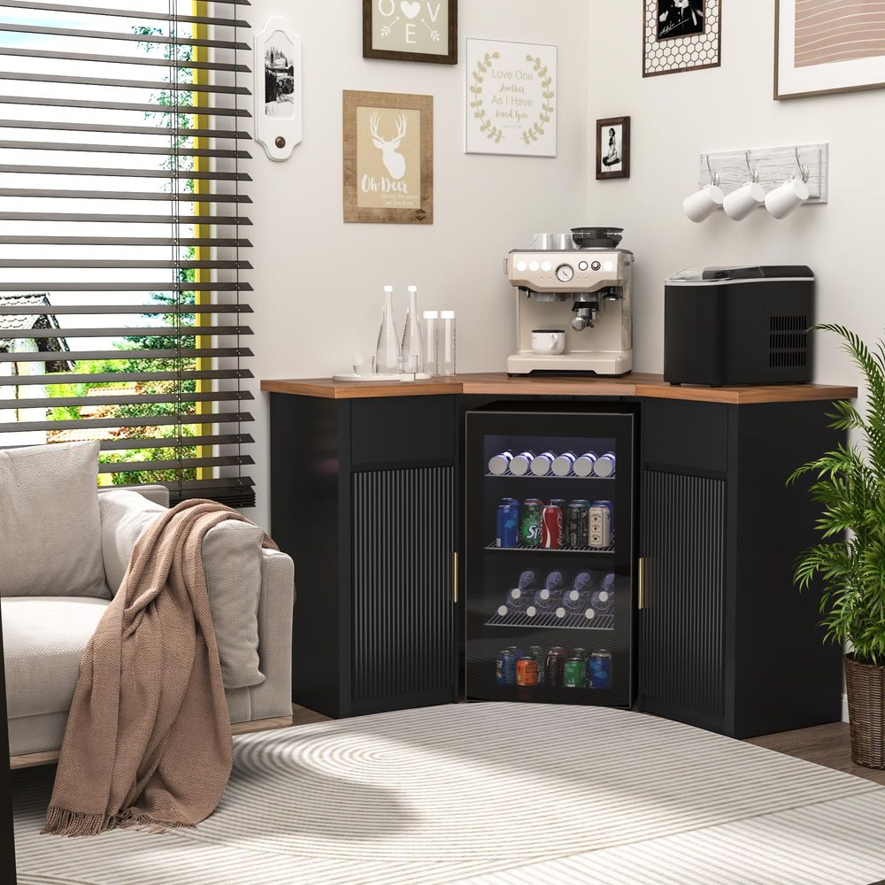 Corner Bar Cabinet with Fridge - đánh giá và giá Home Bar And Fridge