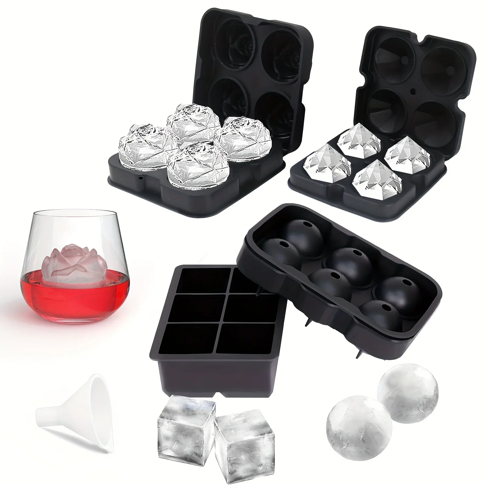1pc 3D Rose Ice Cube Mold, Squ - đánh giá và giá Ice Mold Sphere