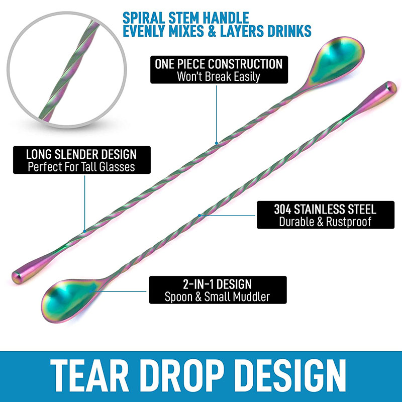 30cm/40cm/50cm Teardrop Cockta - đánh giá và giá Bar Spoon Twisted