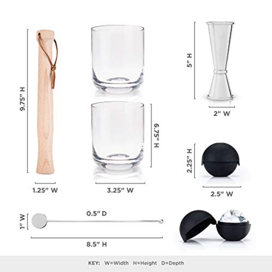 7-Piece Bartender Kit - 2 Crys - đánh giá và giá Ice Mold Sphere