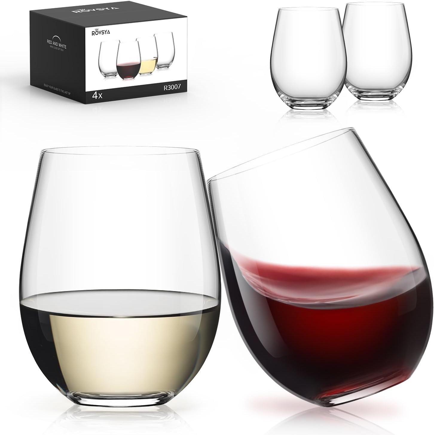 Stemless Wine Glasses Set of 4 - đánh giá và giá Home Bar Set