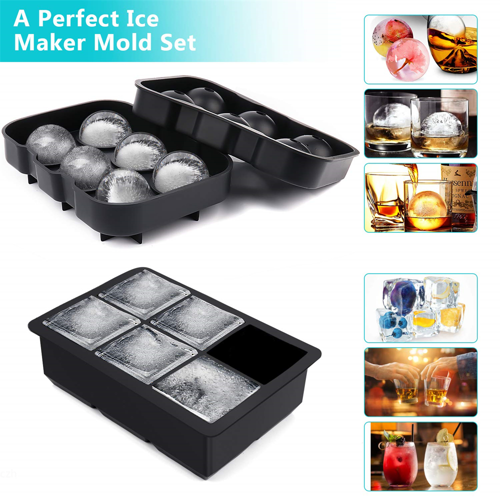 6 Grid Round Square Ice Cube B - đánh giá và giá Ice Mold Sphere
