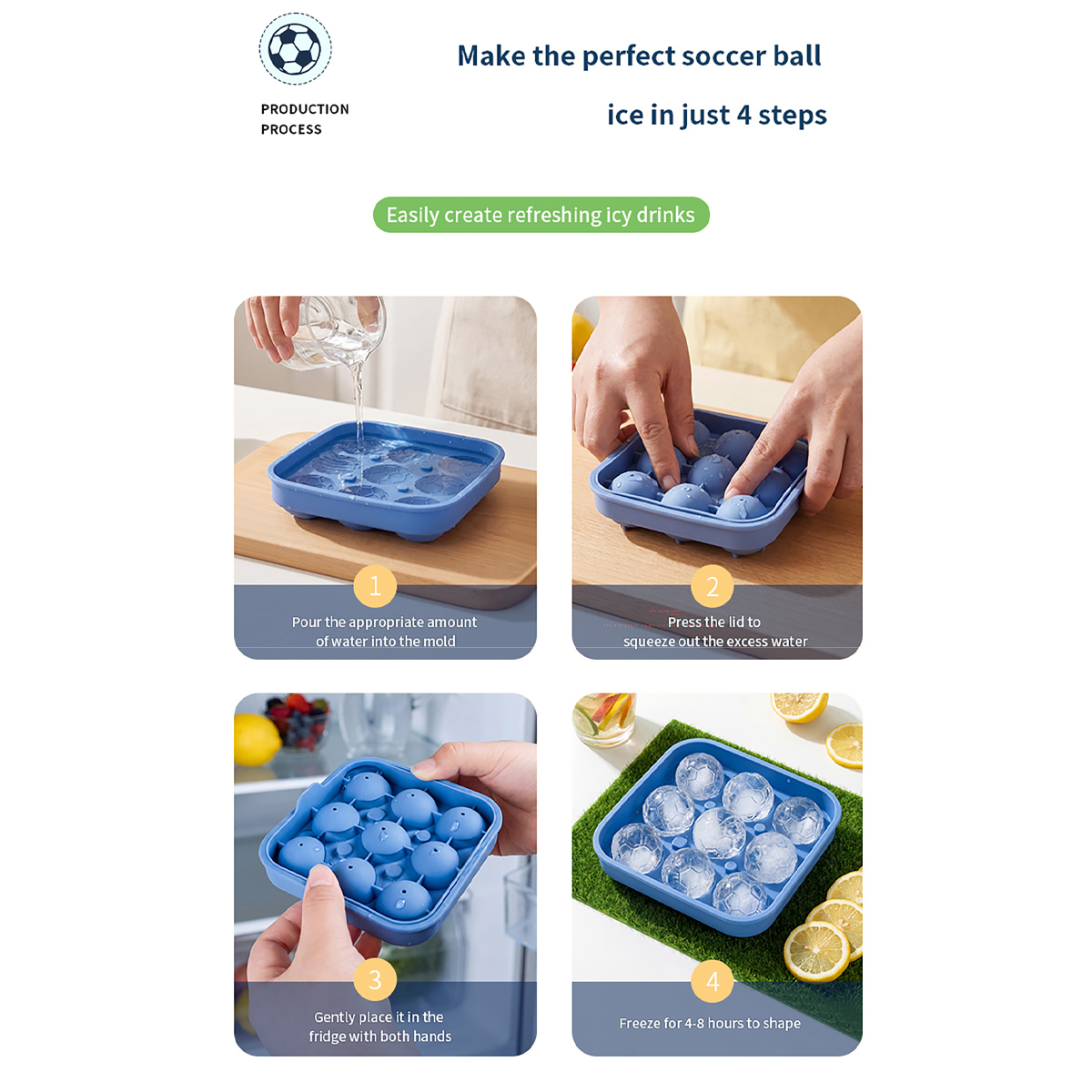1Pcs Football-Themed Silicone  - đánh giá và giá Ice Mold Sphere