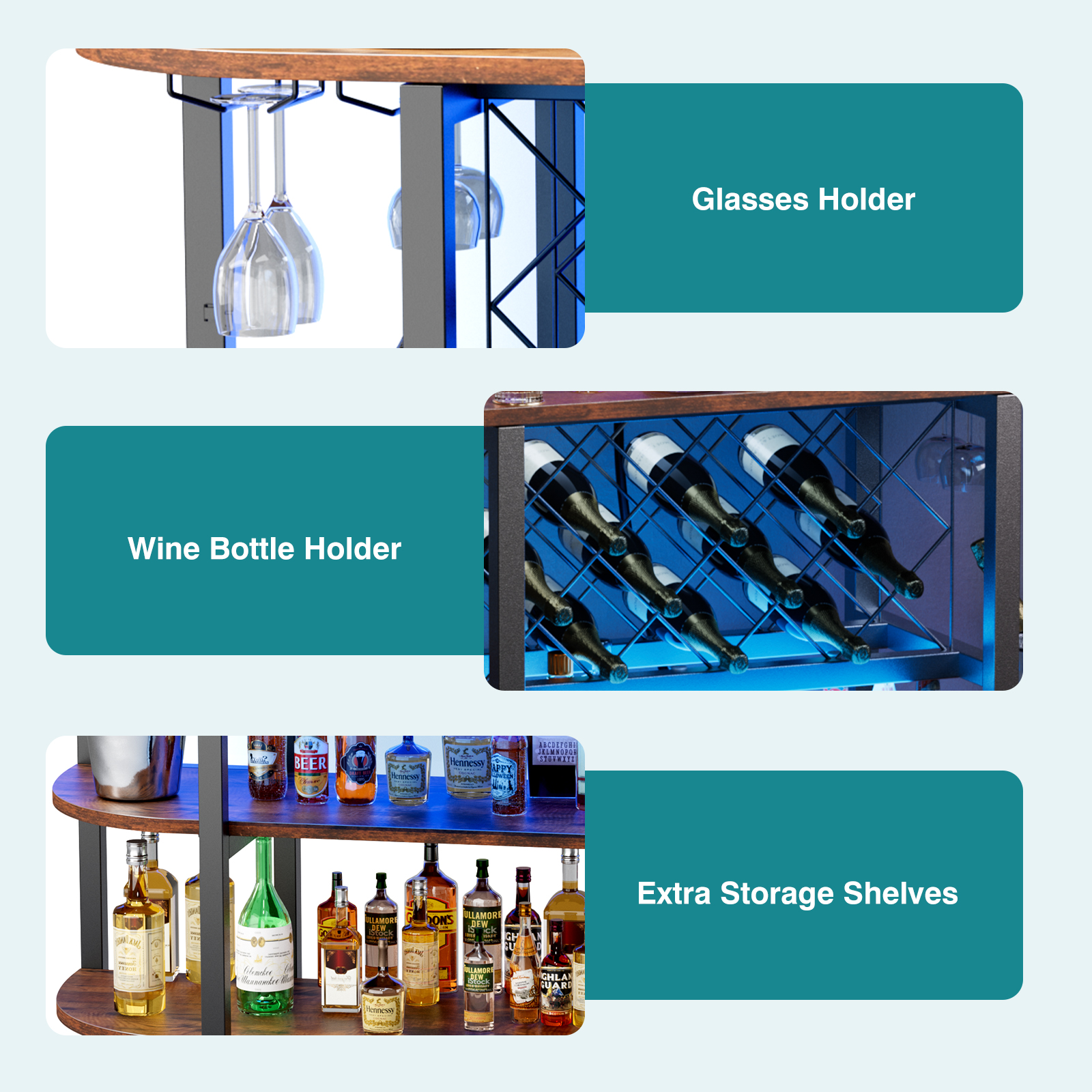 JHK LED Home Bar Cabinet with  - đánh giá và giá Home Bar And Cabinet