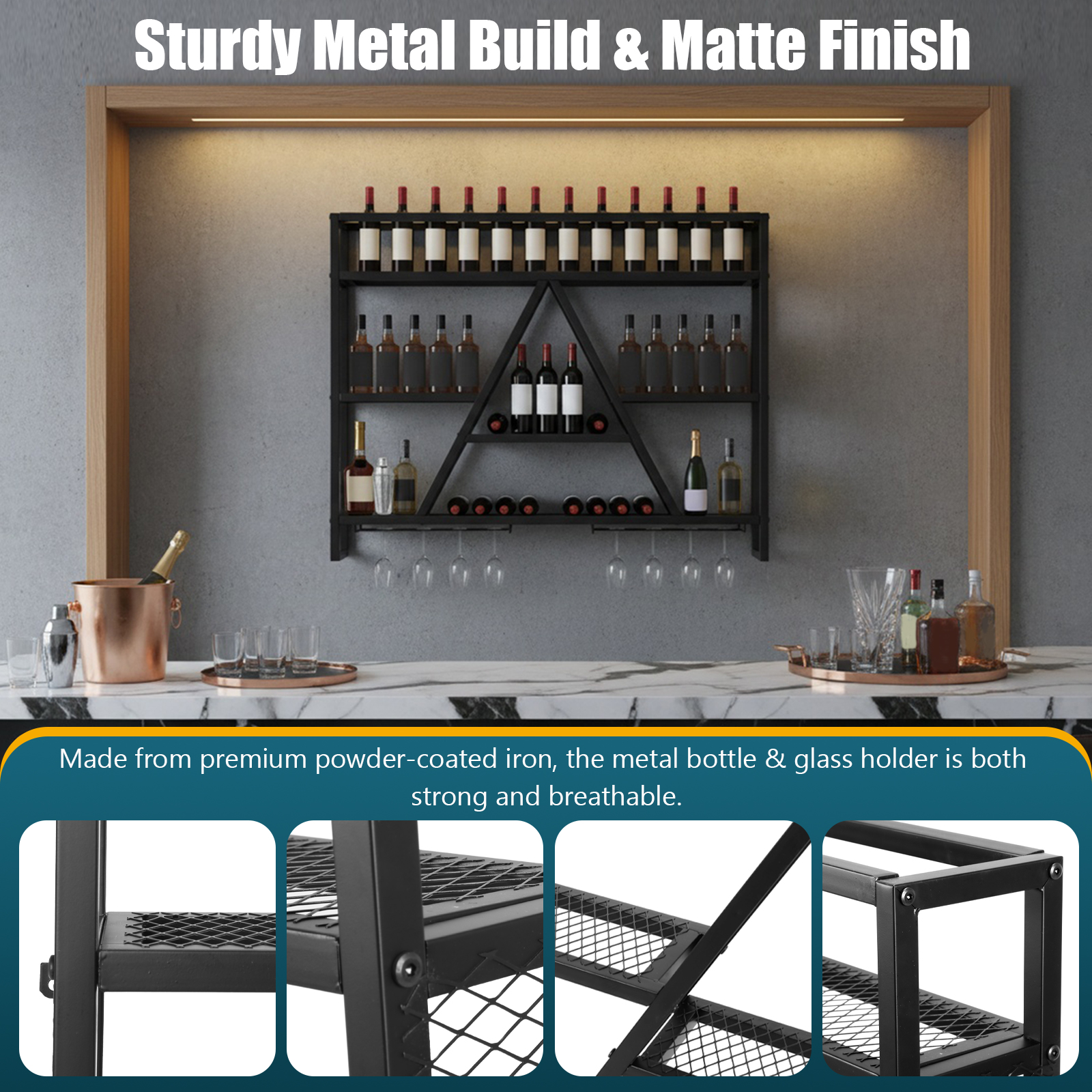 Bar Liquor Bottle Display Shel - đánh giá và giá Home Bar And Cabinet