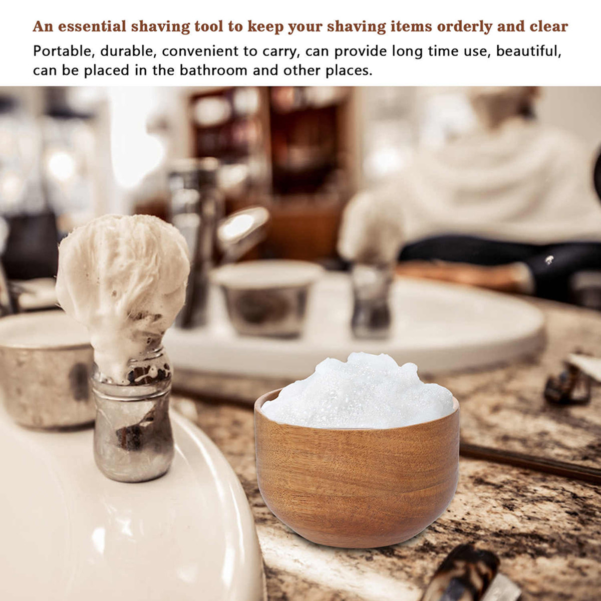 Wooden Men Shaving Bowl Light  - đánh giá và giá Home Barber