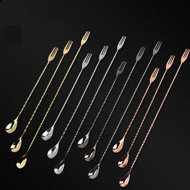 30 40 50cm Bar Spoon With Fork - đánh giá và giá Bar Spoon Twisted