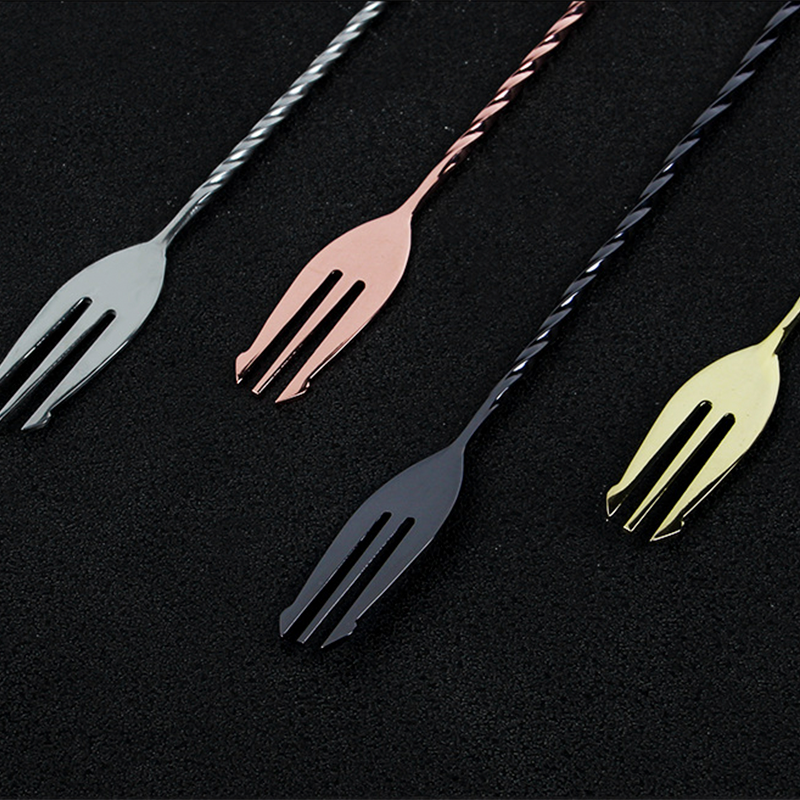 30 40 50cm Bar Spoon With Fork - đánh giá và giá Bar Spoon Twisted