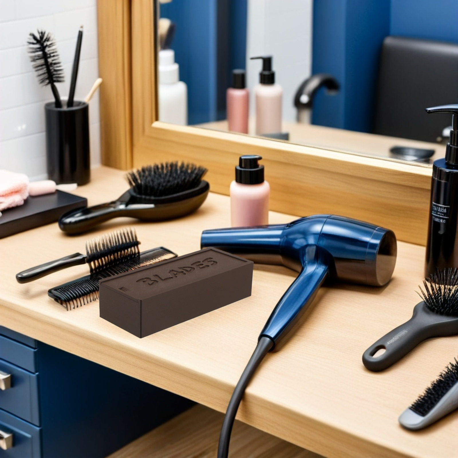 Brown Plastic Blade Storage Ca - đánh giá và giá Home Barber