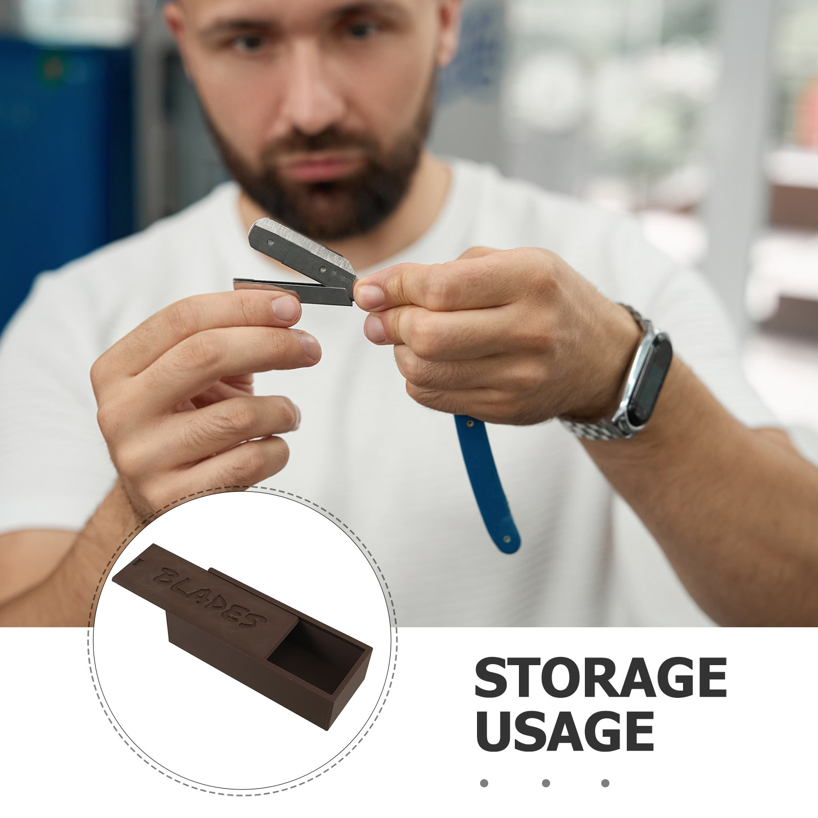Brown Plastic Blade Storage Ca - đánh giá và giá Home Barber