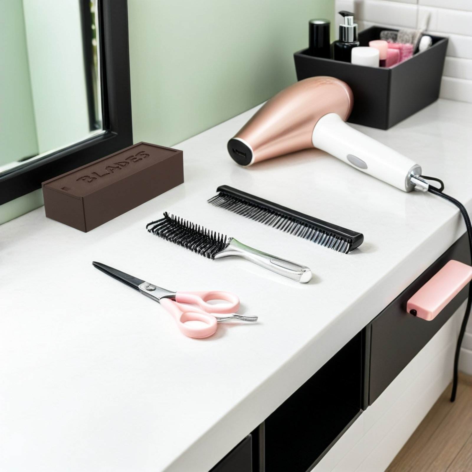 Brown Plastic Blade Storage Ca - đánh giá và giá Home Barber