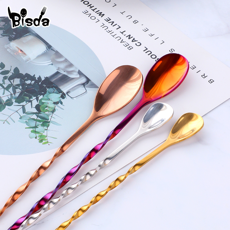 Cocktail Bar Spoons with Fork, - đánh giá và giá Bar Spoon Twisted