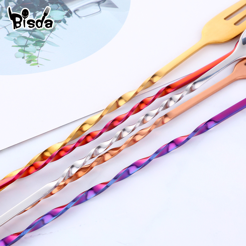 Cocktail Bar Spoons with Fork, - đánh giá và giá Bar Spoon Twisted