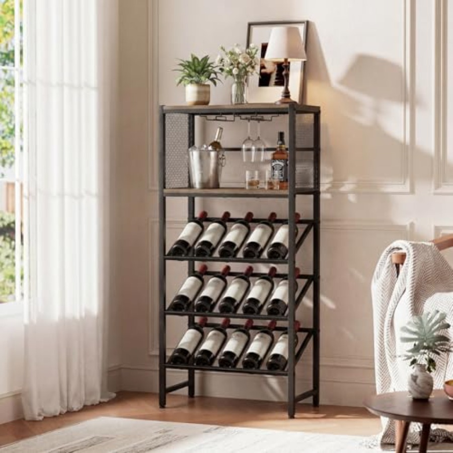 Corner Wine Rack with Glass Ho - đánh giá và giá Home Bar And Cabinet